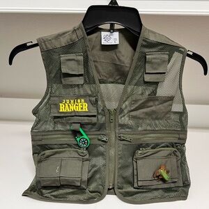 Size Large Junior Ranger Green Vest by The Wild Wild West Boys Vest / Girls Vest